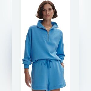VARLEY HAWLEY HALF ZIP SWEATER, IN AZURE BLUE, 1X NWT